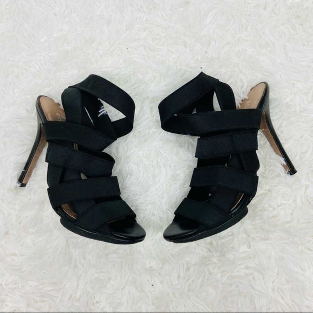 BCBGENERATION black stretchy bandage ankle stiletto sexy heels size 9